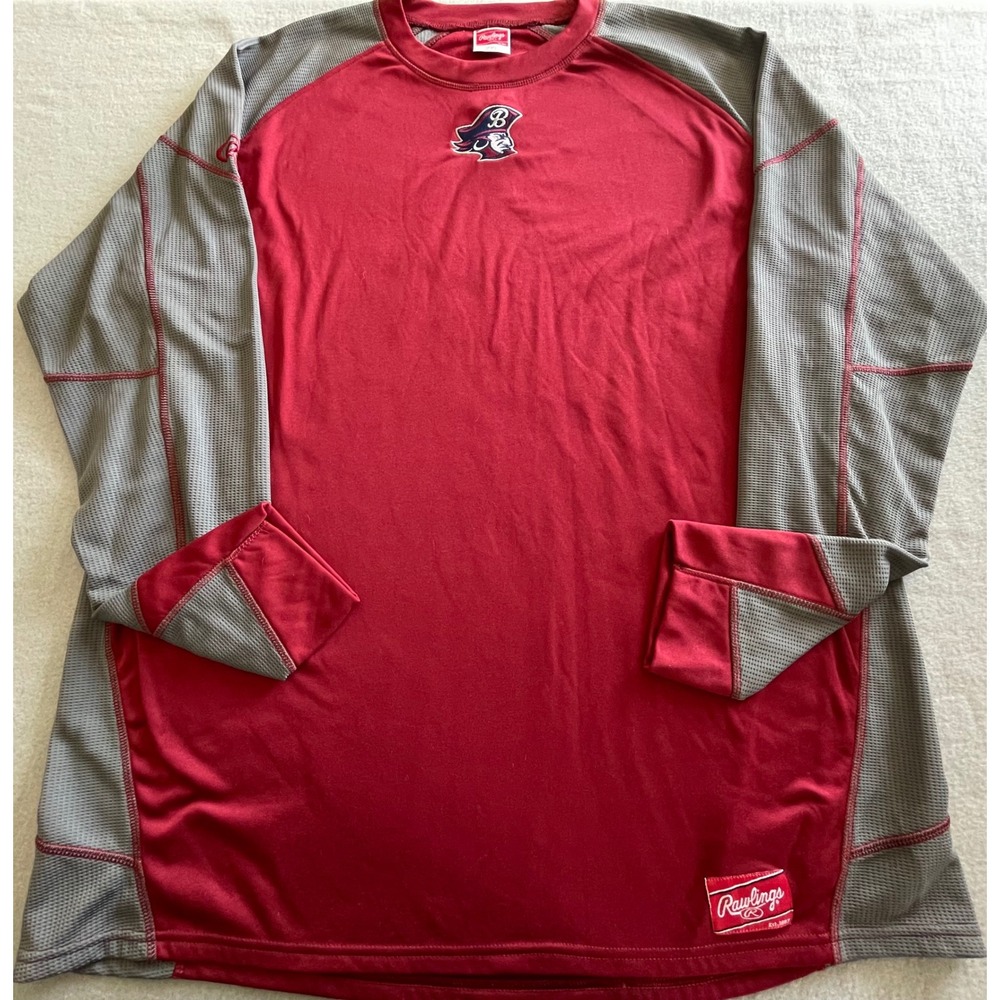 Rawlings Mens 2XL Red Grey Long Sleeve Performance Shirt Belmont High School